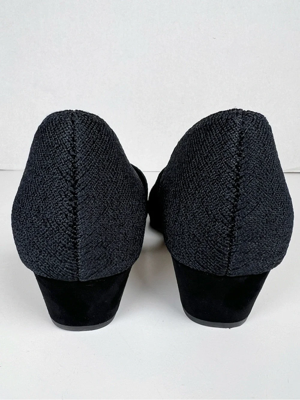 EILEEN FISHER Women’s Size 7 Black Knit Marra Pointed Toe d'Orsay Pumps